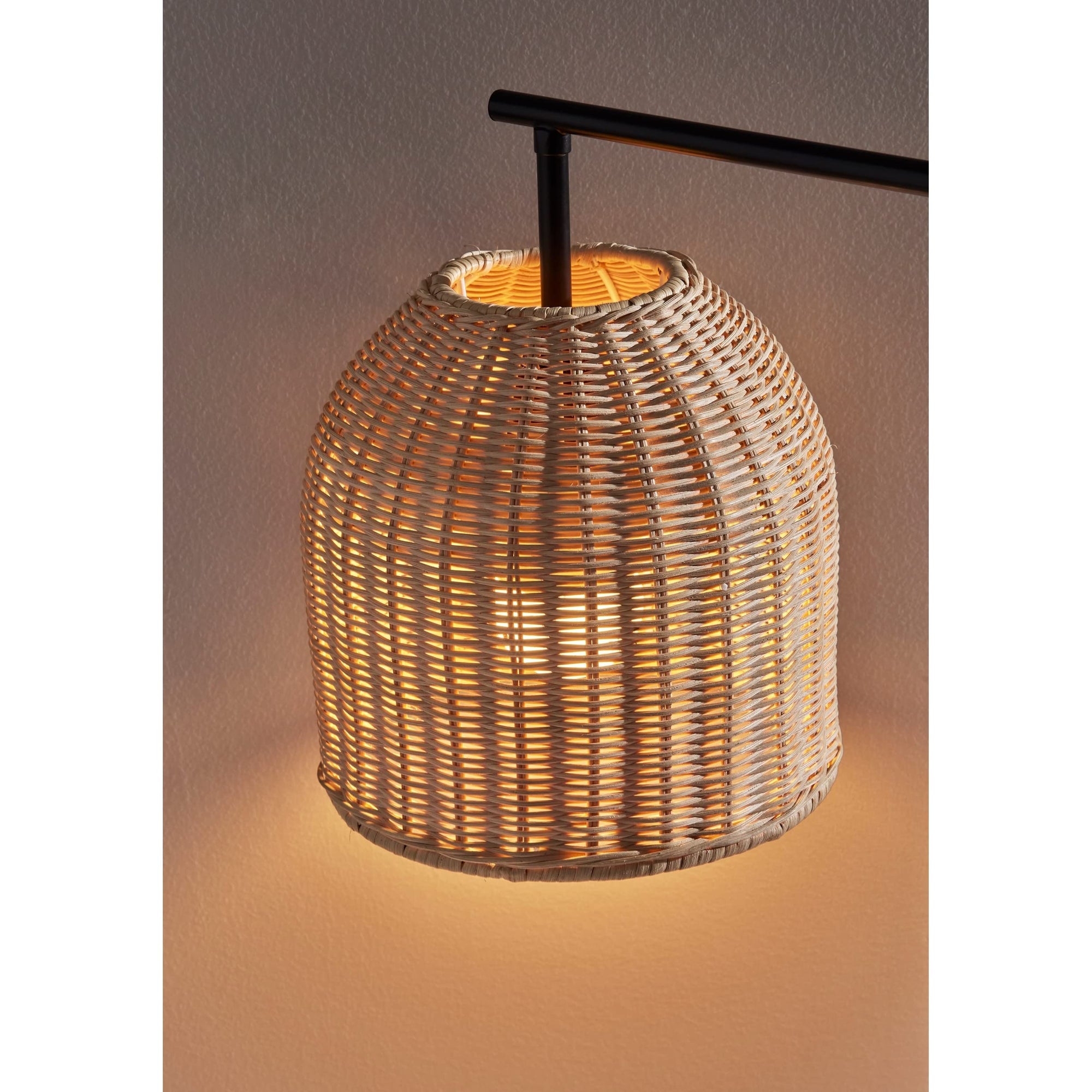 Antiqued Bronze and Rattan Table Lamp - From Where - 