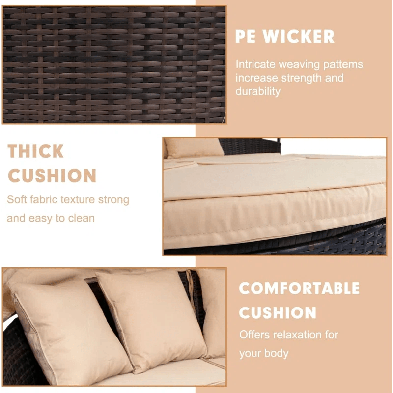 Antwan Wicker Patio Daybed - From Where - 