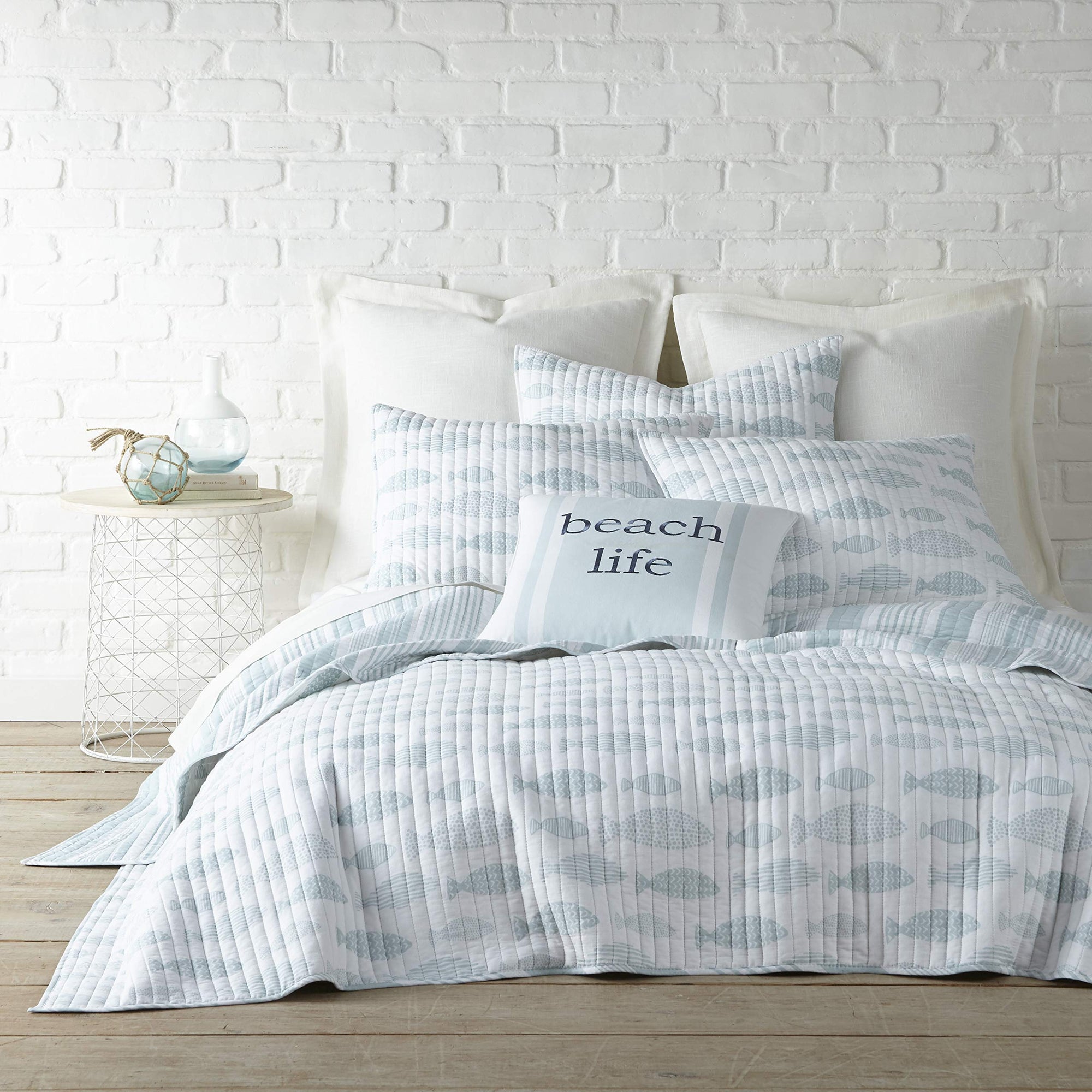 Aqua Breeze Full/Queen Quilt Set - From Where - 