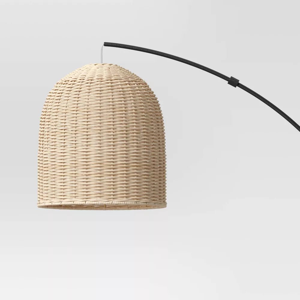 Arc Floor Lamp with Rattan Shade - From Where - 
