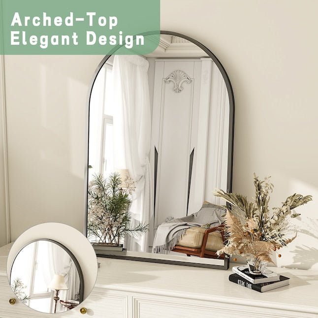 Arch Black Framed Wall Mirror - From Where - 