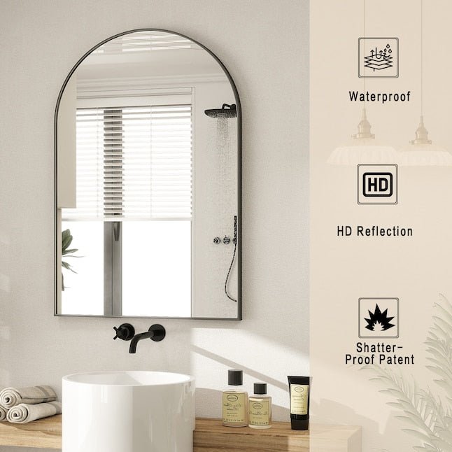Arch Black Framed Wall Mirror - From Where - 
