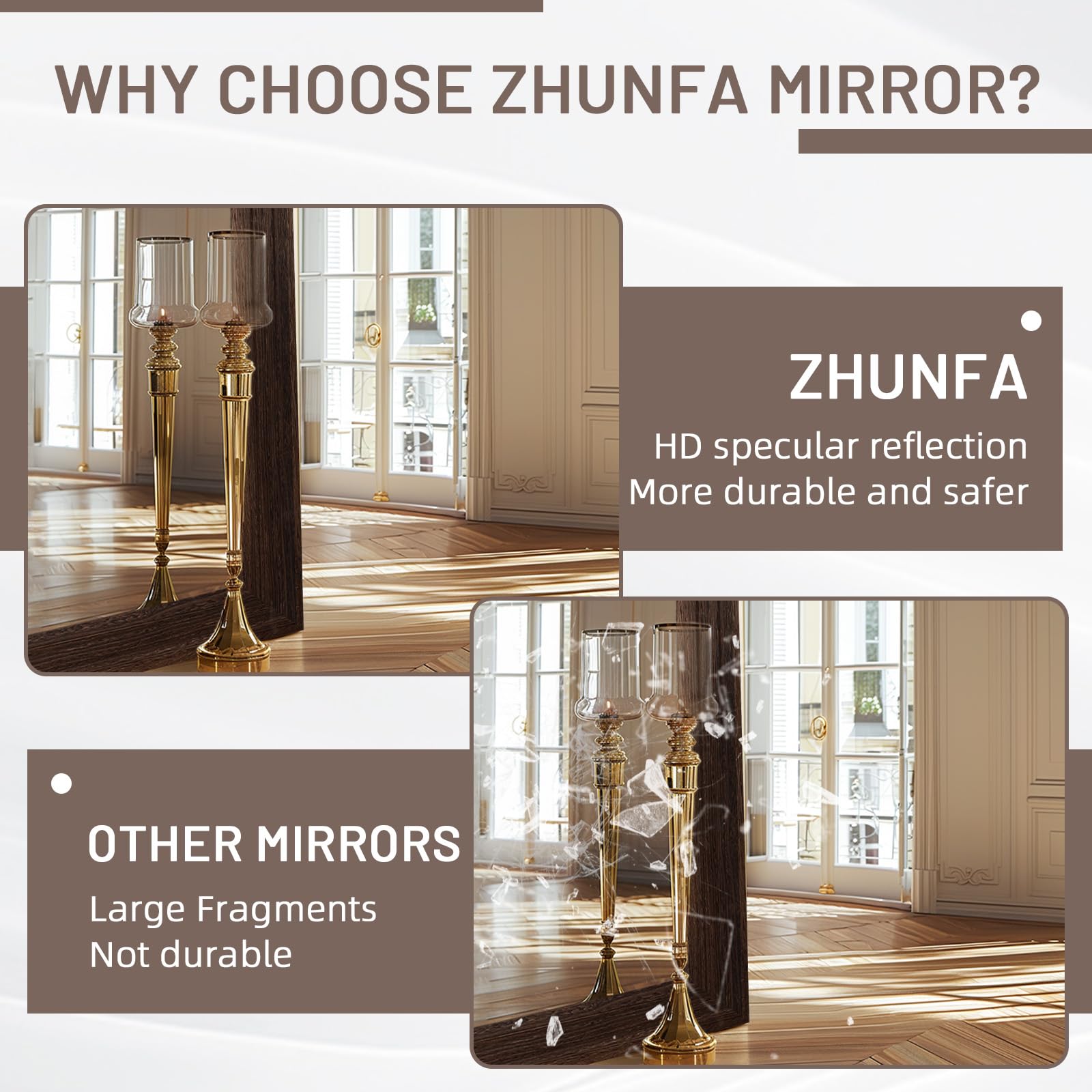 Arch Mirror with Solid Wood Frame - From Where - 