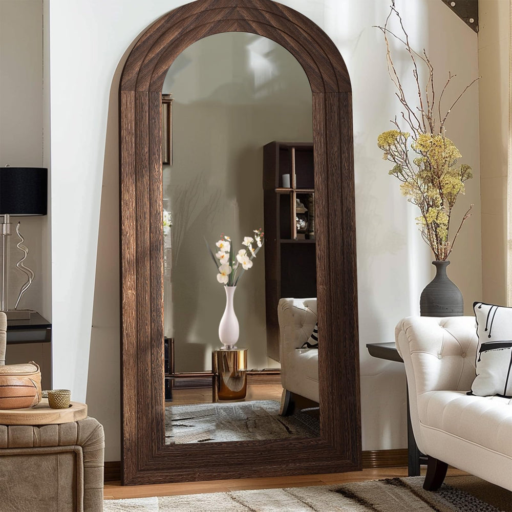 Arch Mirror with Solid Wood Frame - From Where - 