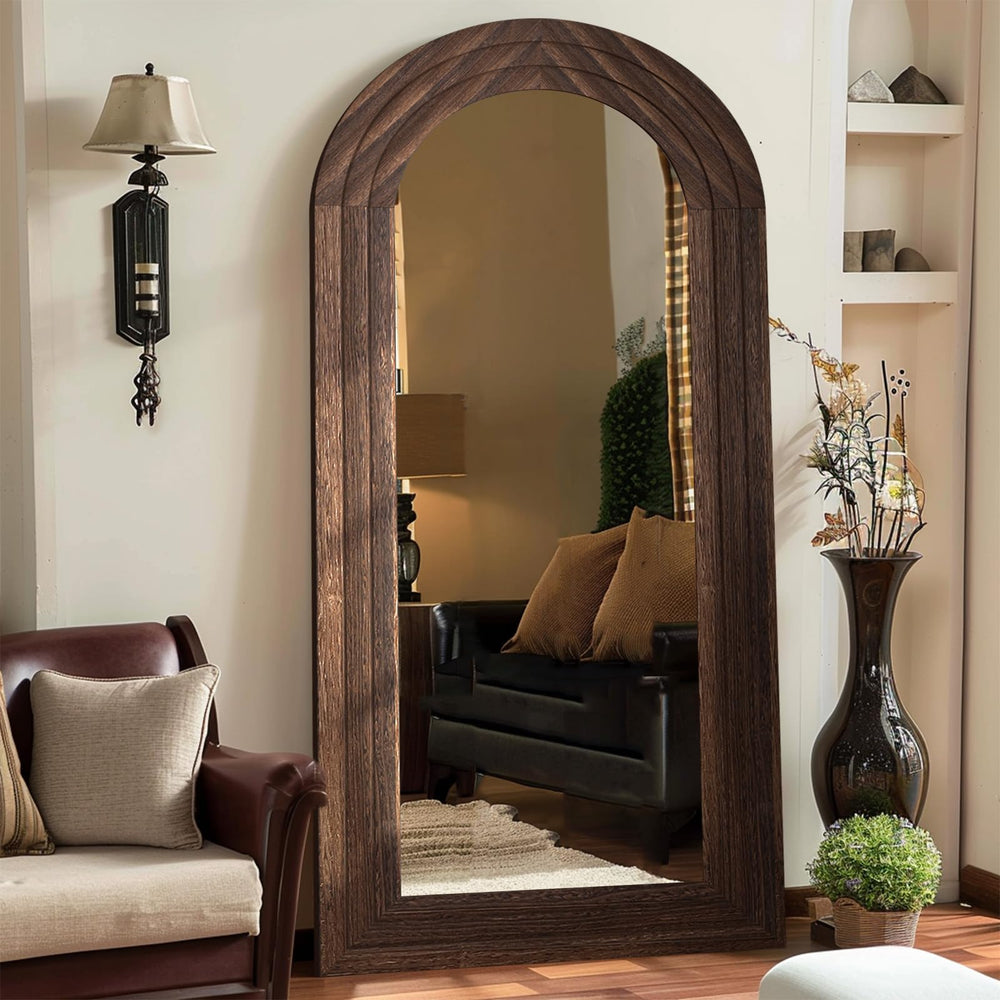 Arch Mirror with Solid Wood Frame - From Where - 