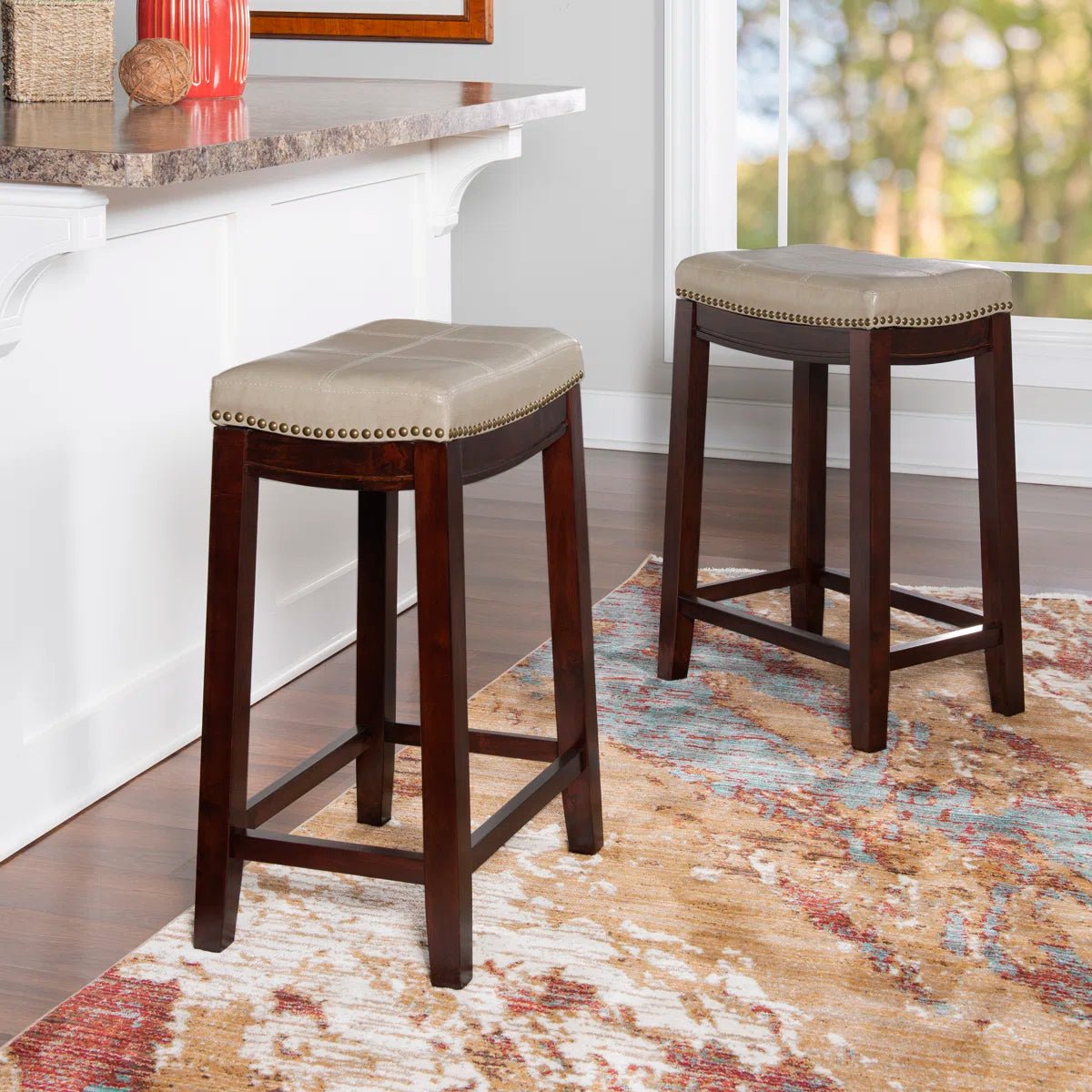 Arlyce Backless Counter Stool (Set of 2) - From Where - 