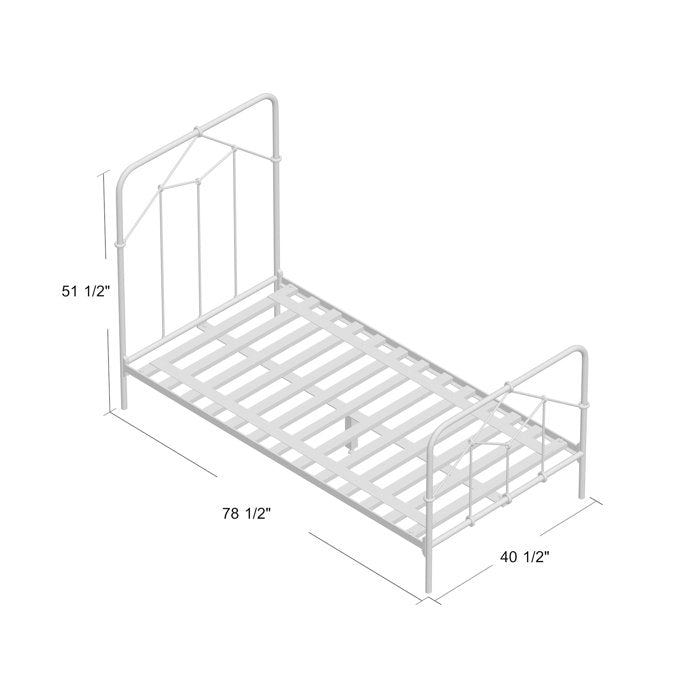 Armaud Metal Twin Open - Frame Bed - From Where - 
