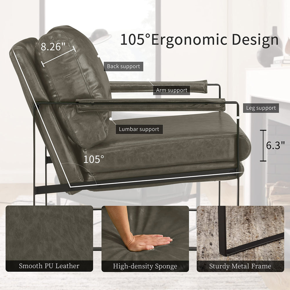 Armchair with Black Metal Legs - From Where - 