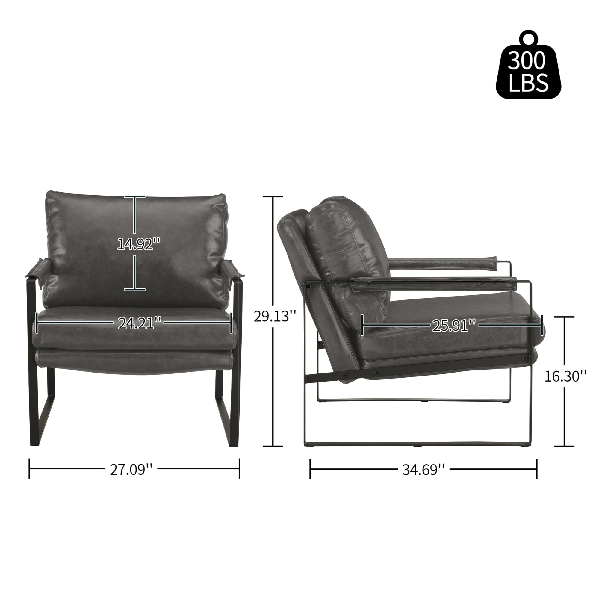 Armchair with Black Metal Legs - From Where - 