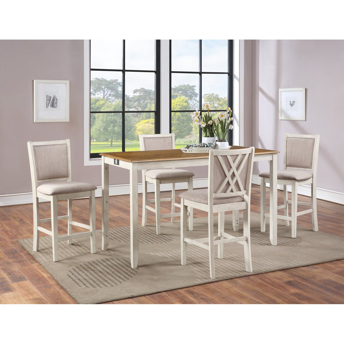 Arnott 5 - Piece Solid Wood Dining Set - From Where - 