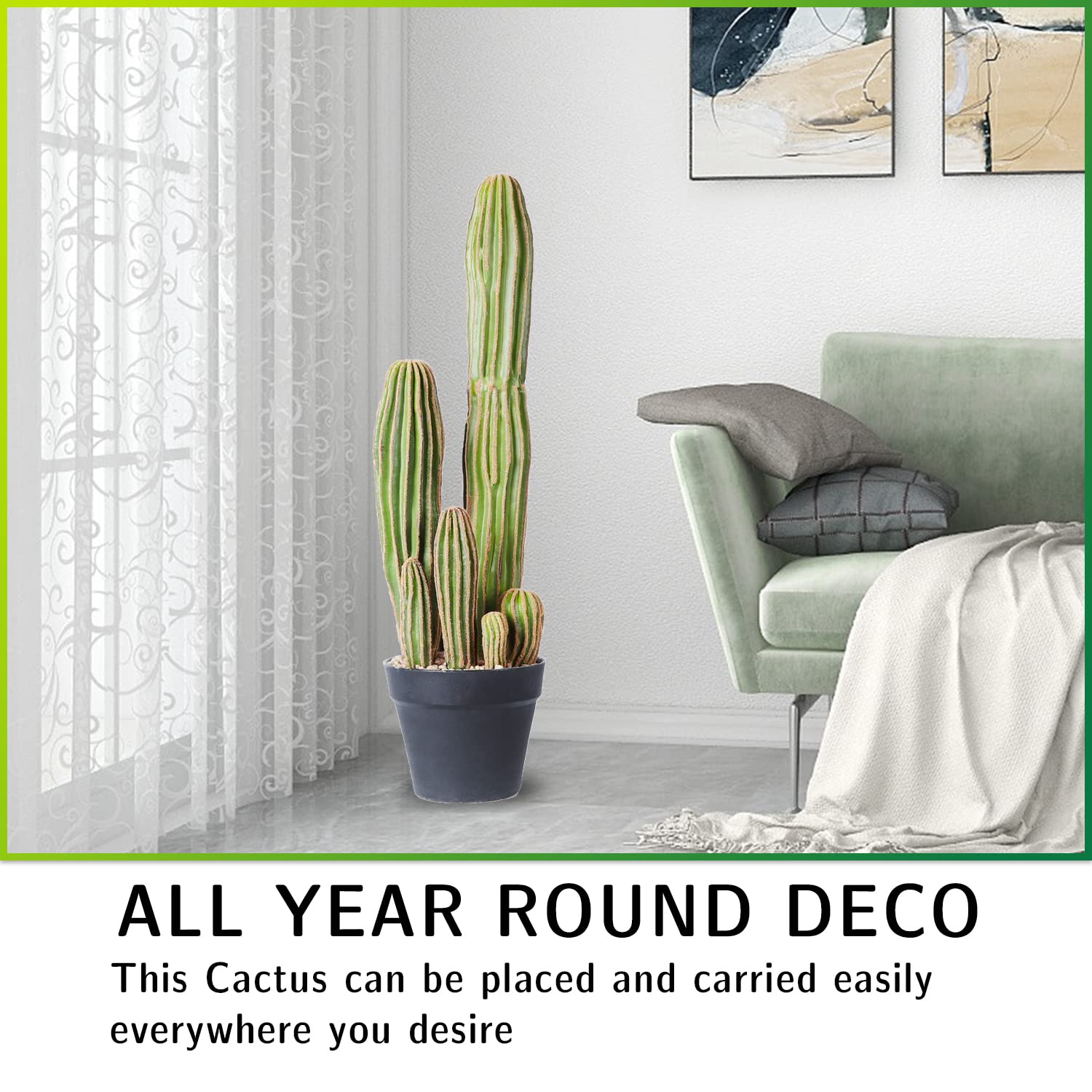 Artificial 24" Cactus - From Where - 
