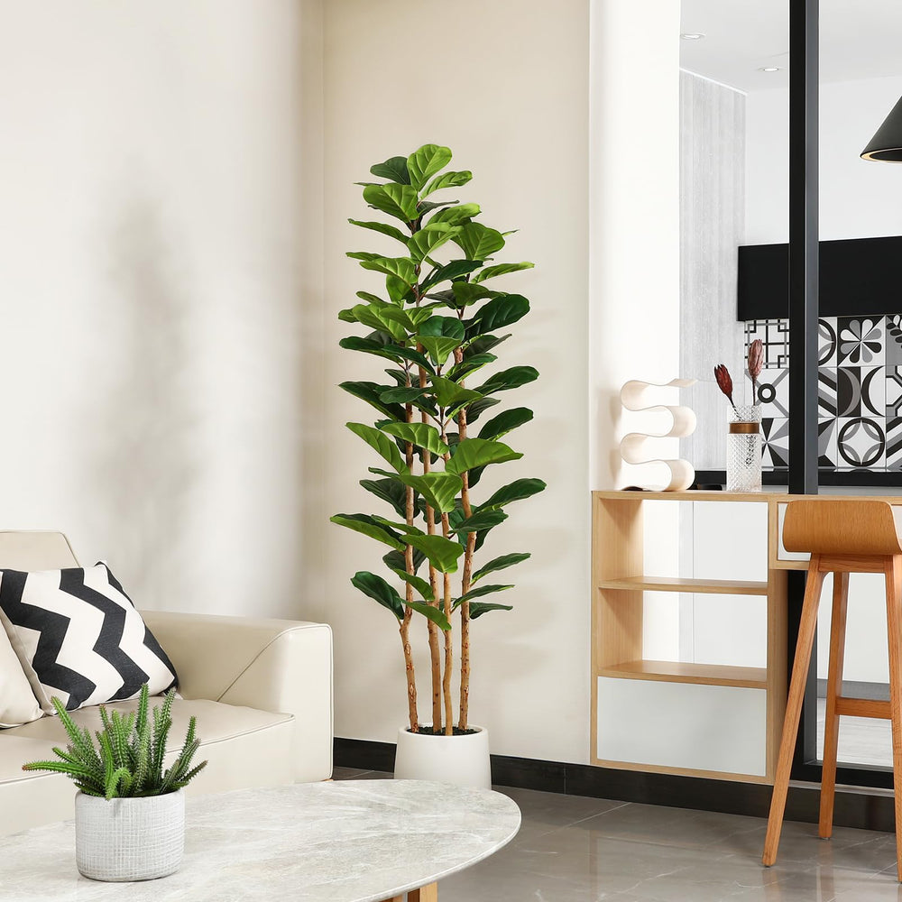 Artificial Fiddle Leaf Fig with White Planter - From Where - 
