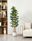 Artificial Fiddle Leaf Fig with White Planter - From Where - 
