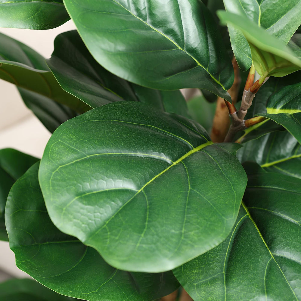 artificial fiddle fig leaf tree OAKRED Artificial Fiddle Leaf Fig Tree with White Planter, 6ft Tall Fake Tree with Natural Wood Trunk for Home Decor, Faux Ficus Tree Fake Moss for