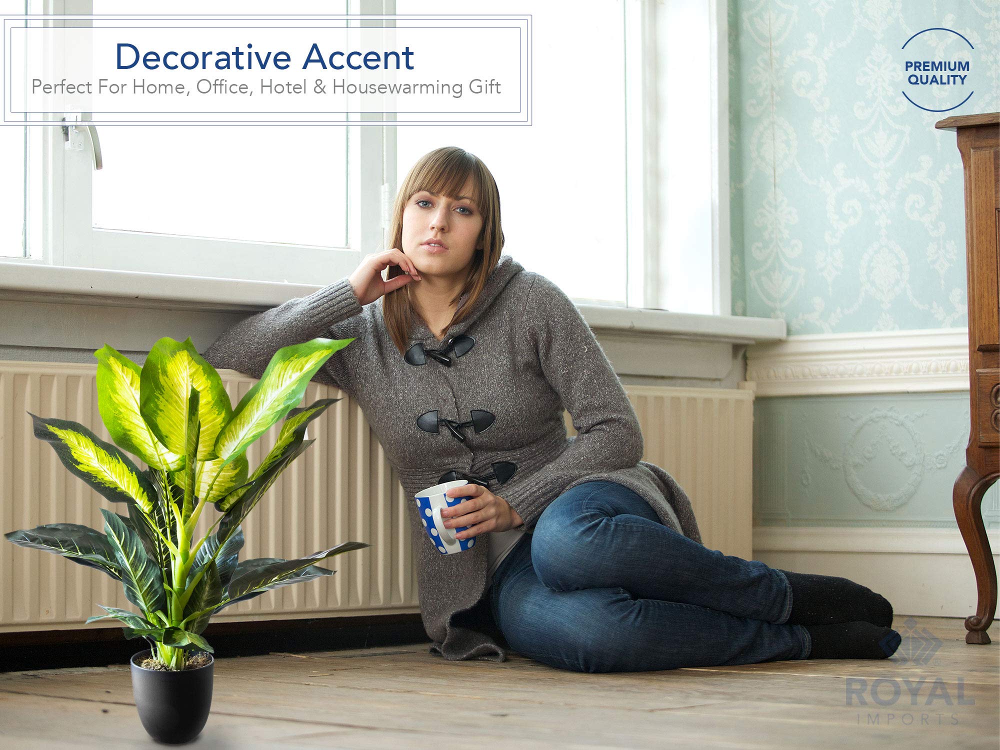 Artificial Golden Dieffenbachia Plant - From Where - 