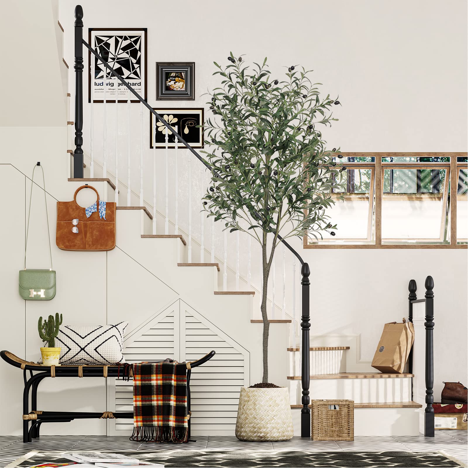 Artificial Olive Potted Tree 6ft Tall - From Where - 