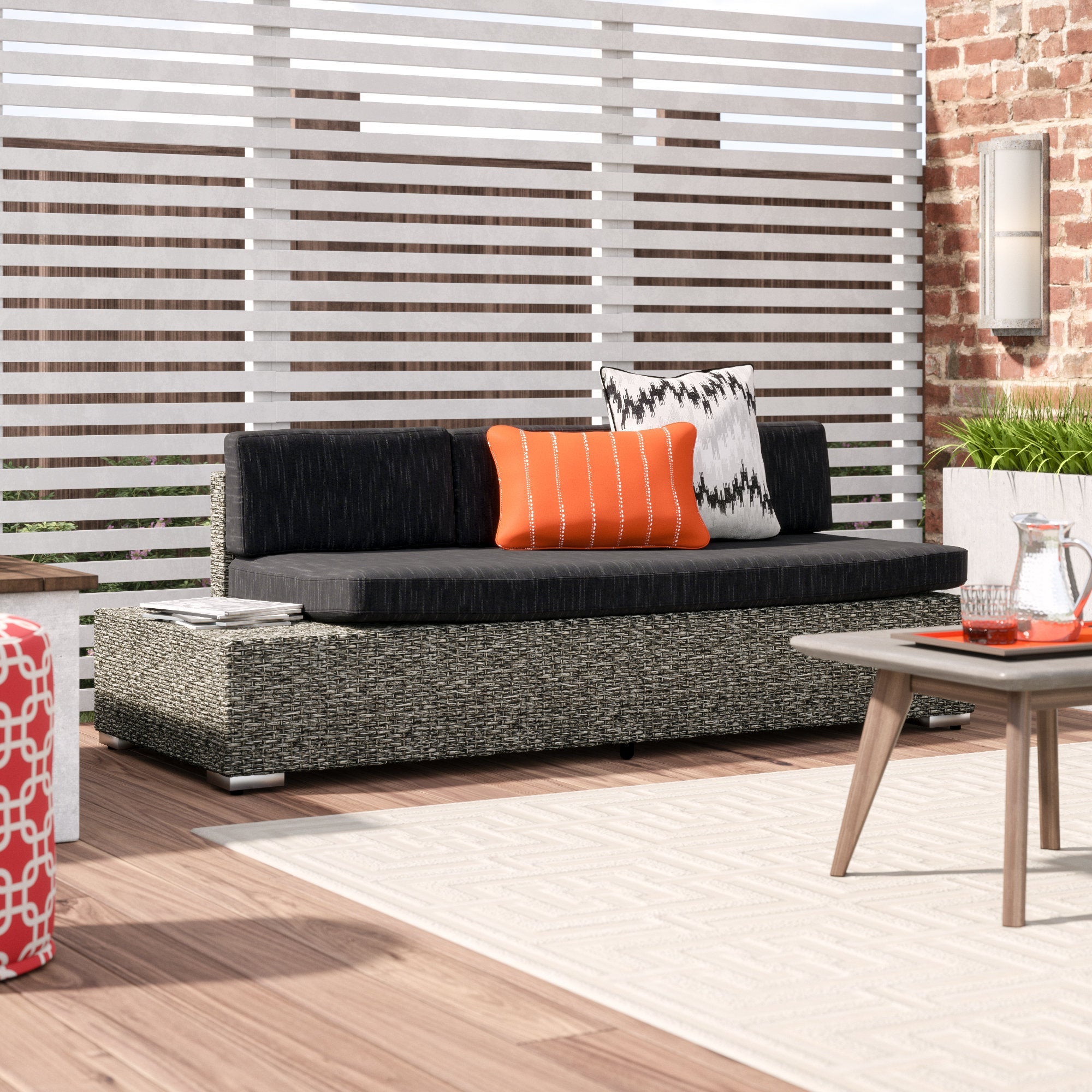 Arville 75.5" Wicker Patio Sofa - From Where - 