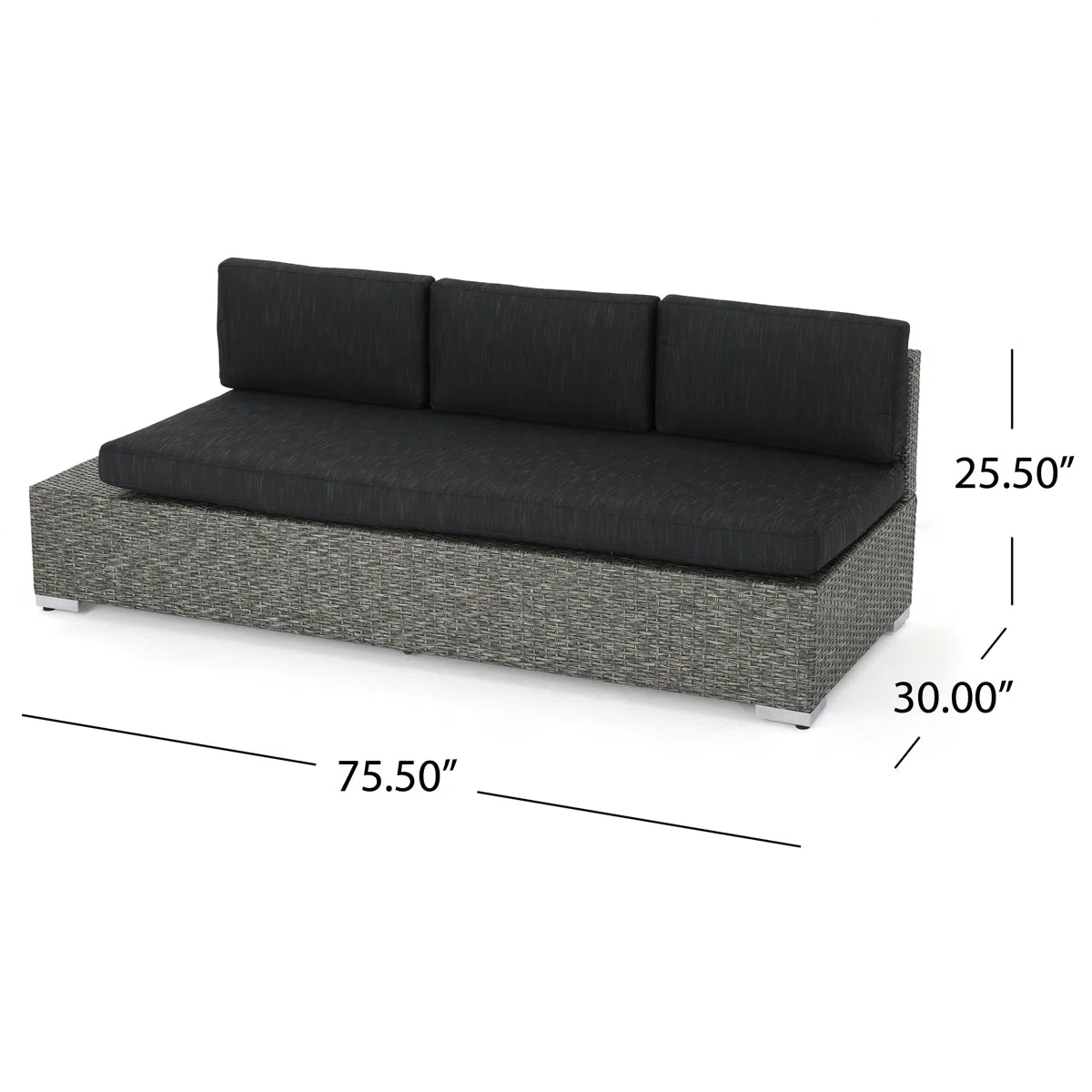 Arville 75.5" Wicker Patio Sofa - From Where - 