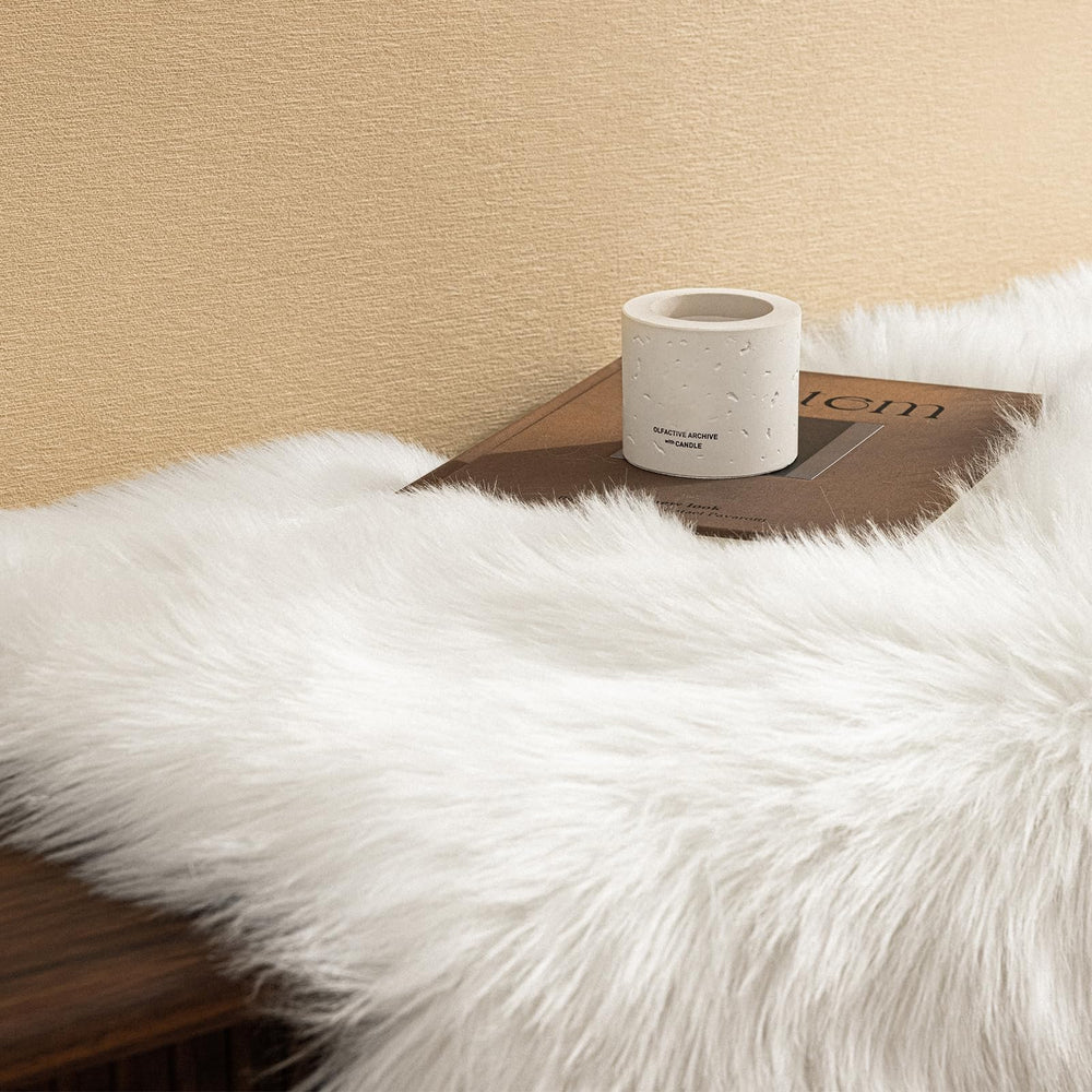 Ashler Faux Fur Rug, White Area Rugs, Fluffy Sheepskin Fur Rug, Fuzzy Ultra Soft 2 x 6 Ft Rugs, Machine Washable Shag Rug, Nursery Throw Rugs for Bed, Living, Kids Room - From Where - 