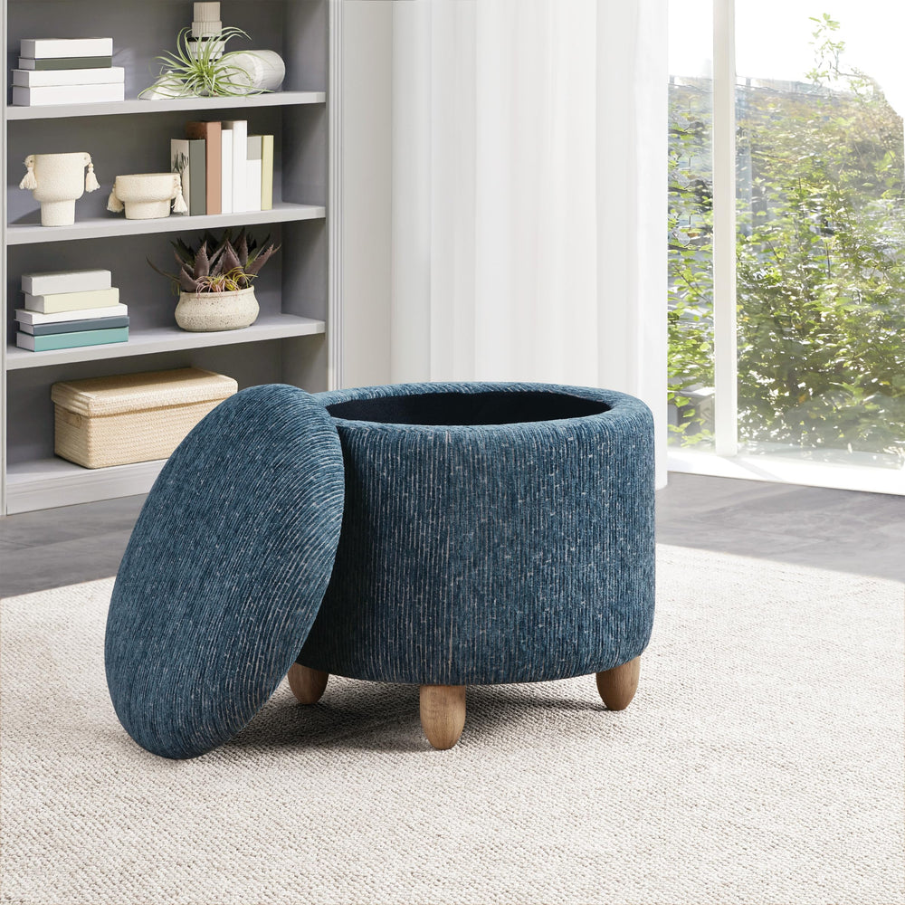 Atlantic Round Storage Ottoman - From Where Finds - 