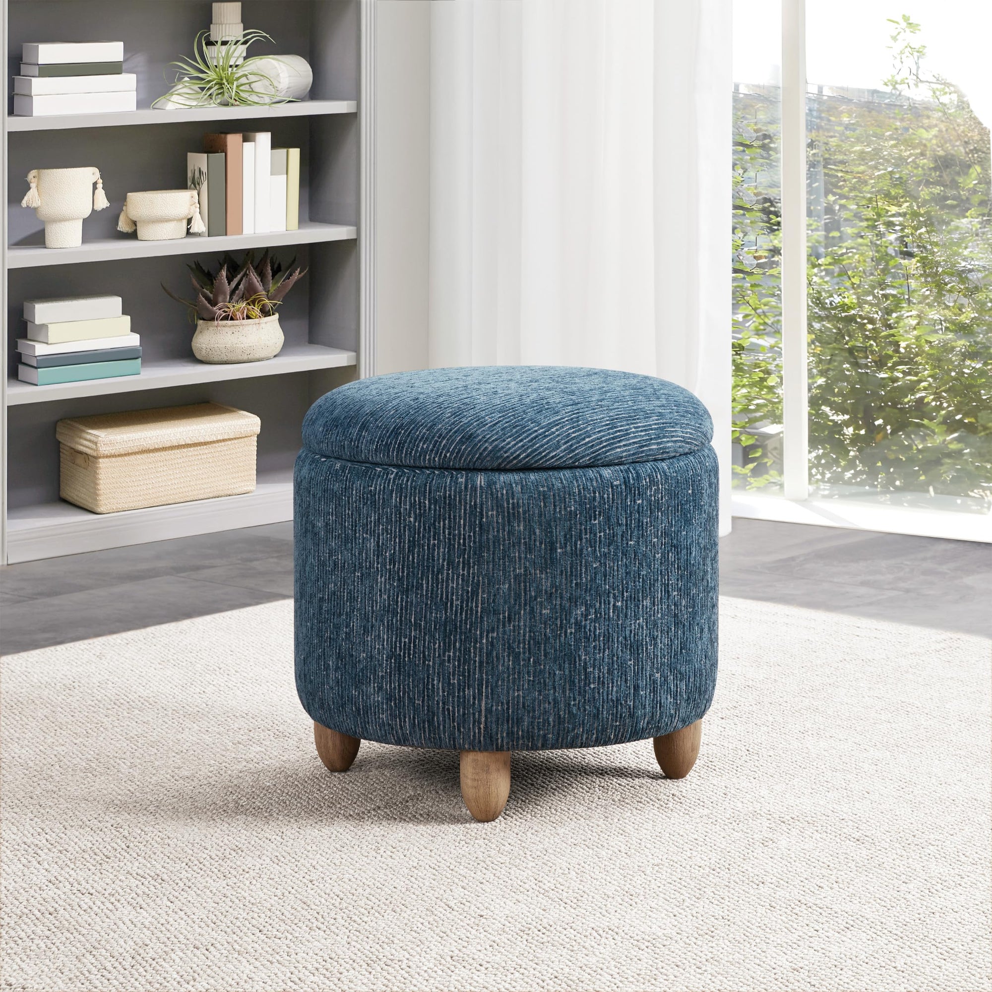Atlantic Round Storage Ottoman - From Where Finds - 