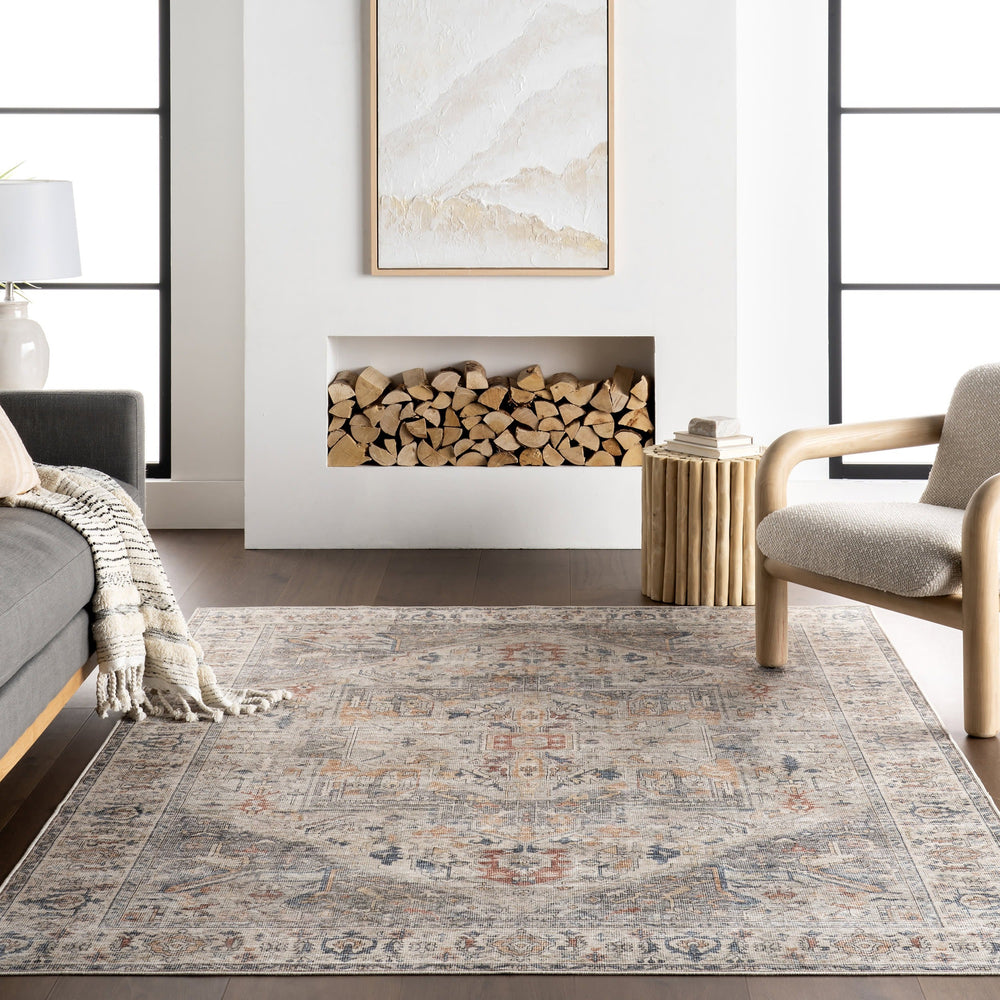 Atrium Medallion Spill Proof Washable Rug - From Where Finds -