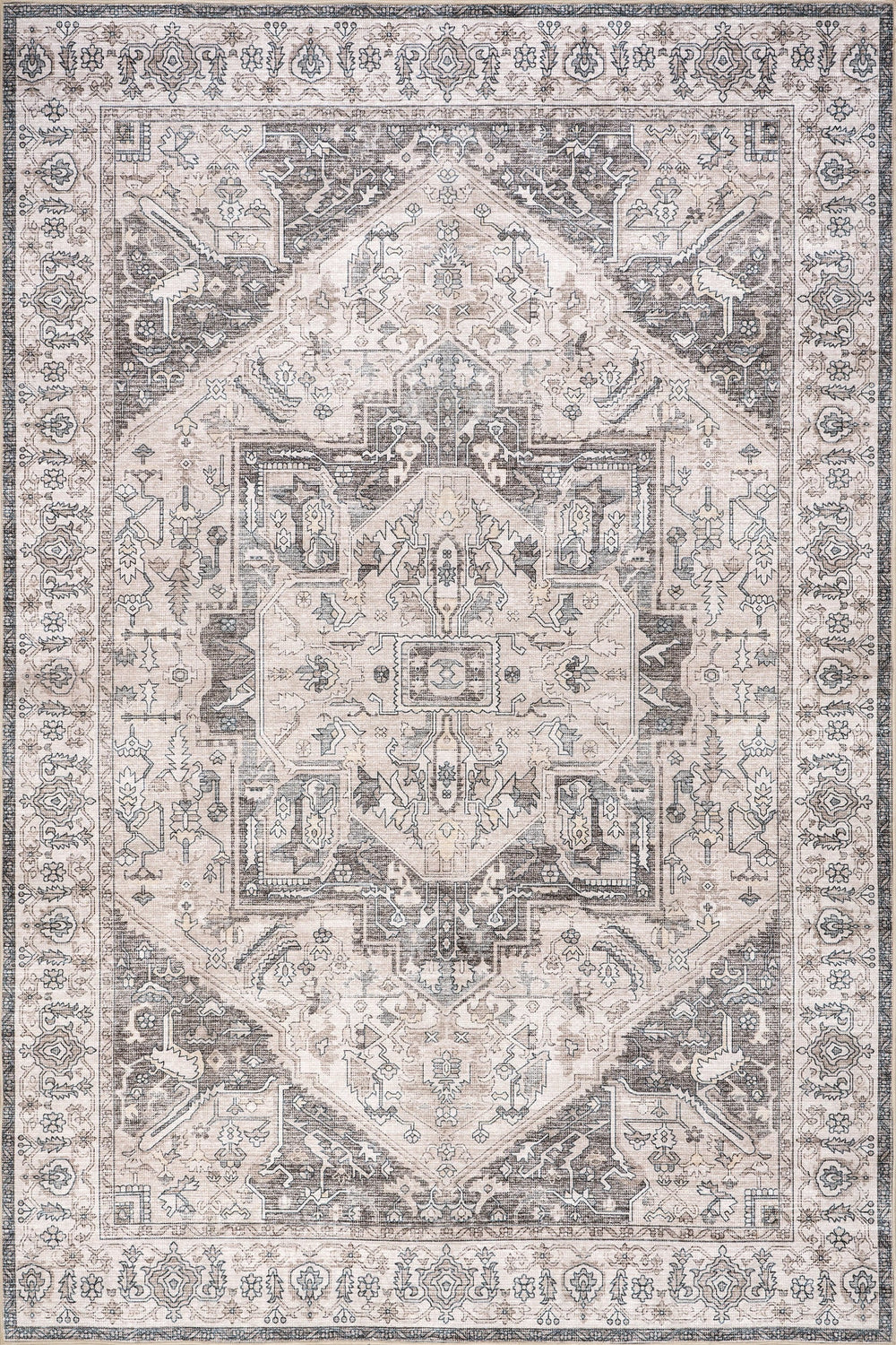 Atrium Medallion Spill Proof Washable Rug - From Where Finds -