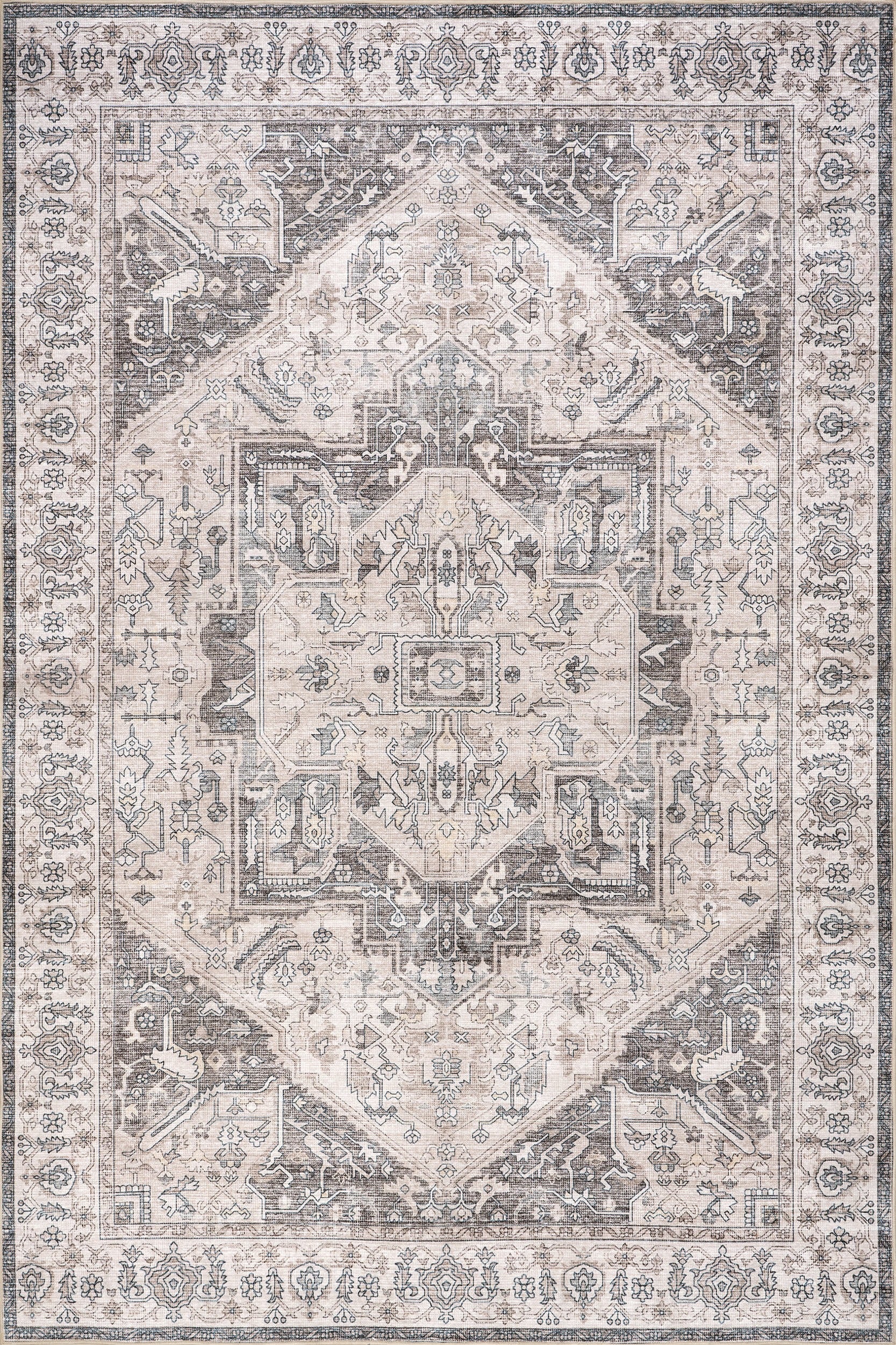 Atrium Medallion Spill Proof Washable Rug - From Where Finds -