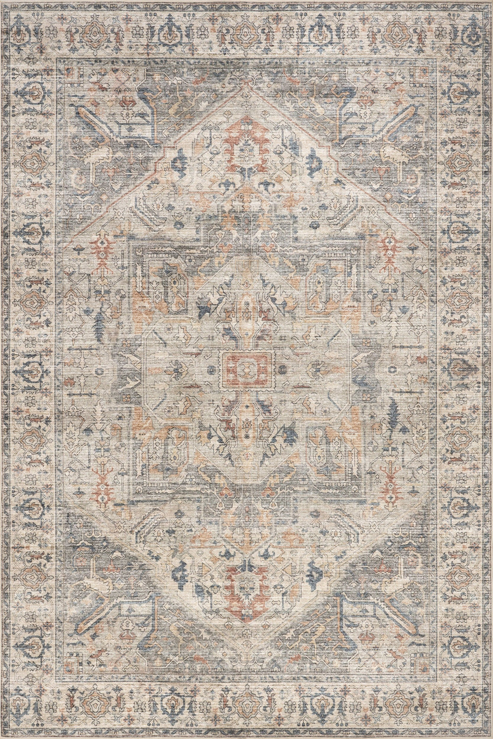 Atrium Medallion Spill Proof Washable Rug - From Where Finds -