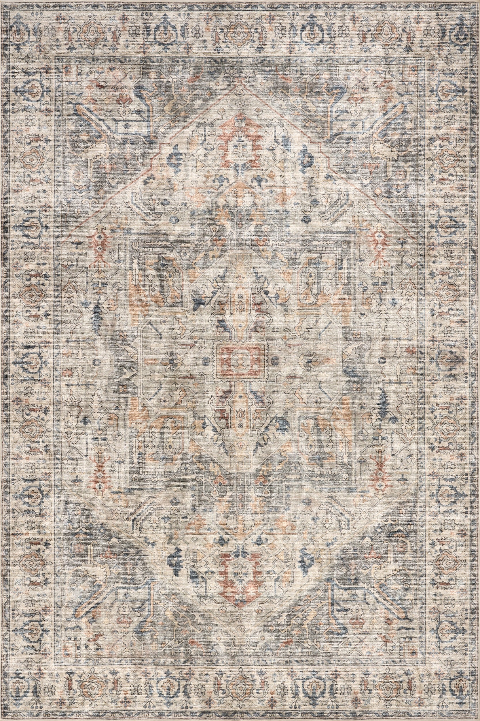 Atrium Medallion Spill Proof Washable Rug - From Where Finds -