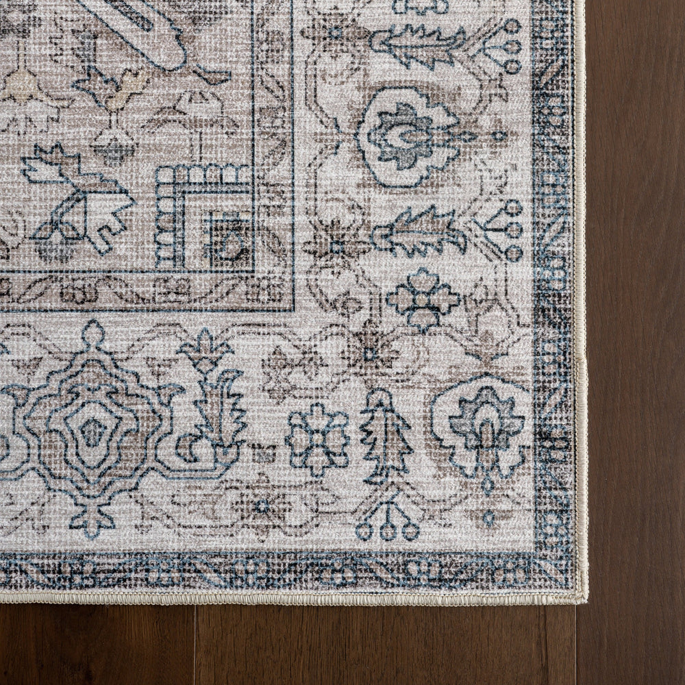 Atrium Medallion Spill Proof Washable Rug - From Where Finds -
