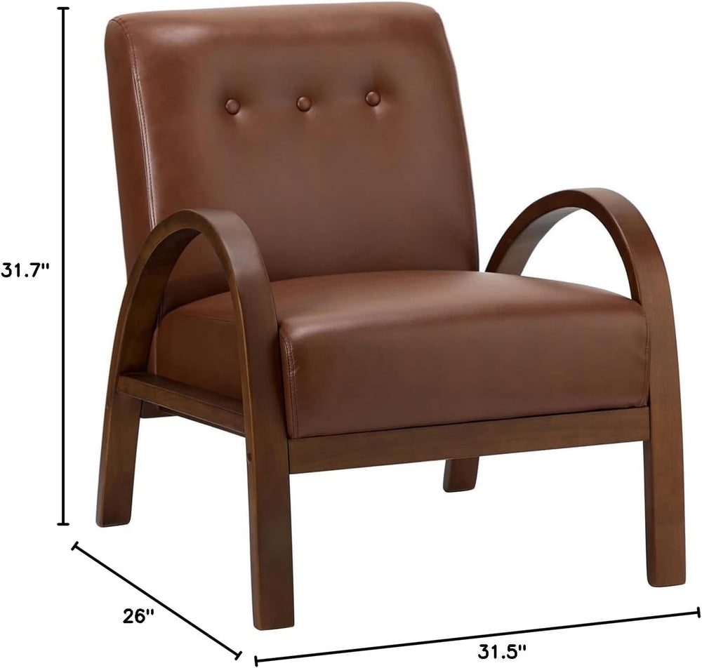 Aurora Vegan Leather Armchair Brown - From Where - 