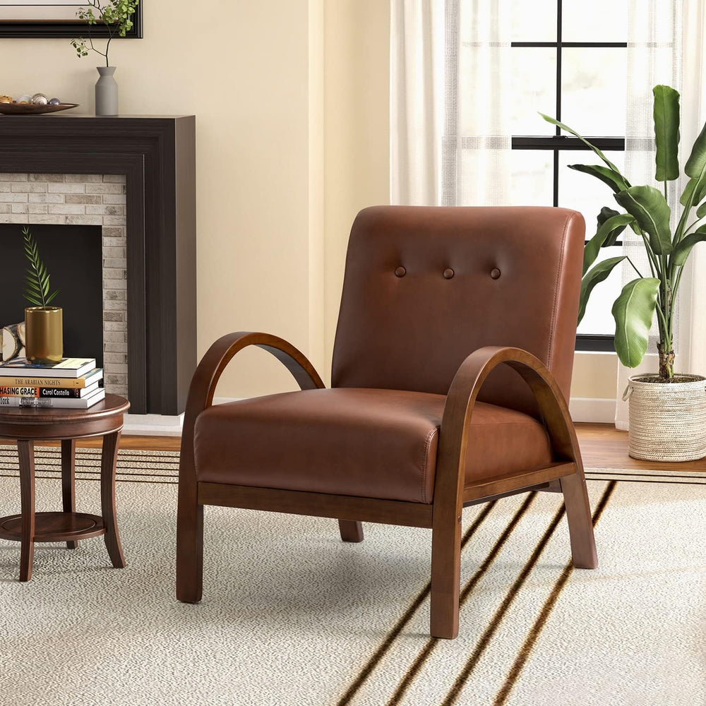 Aurora Vegan Leather Armchair Brown - From Where - 