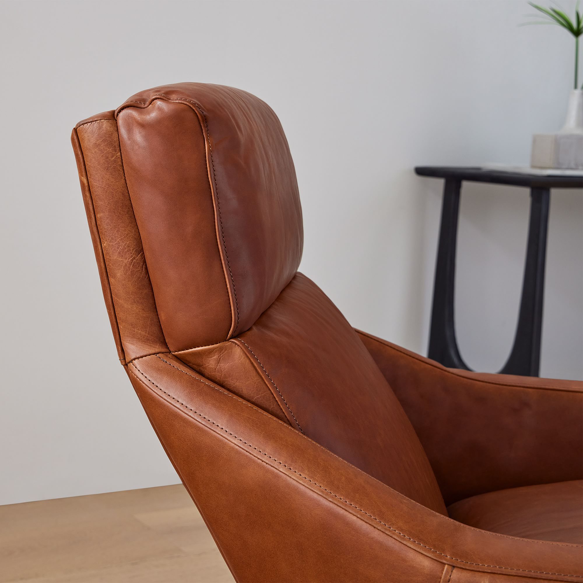Austin Leather Swivel Armchair - From Where Finds -