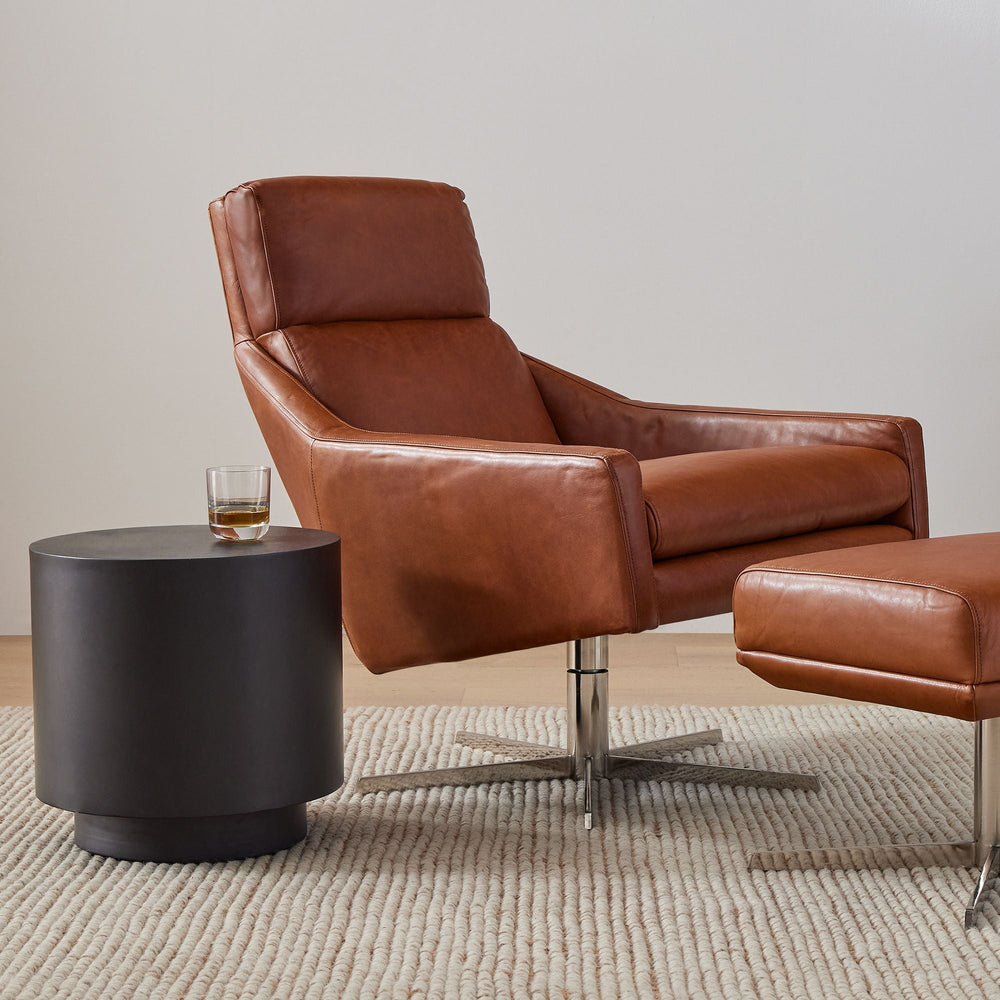 Austin Leather Swivel Armchair - From Where Finds -
