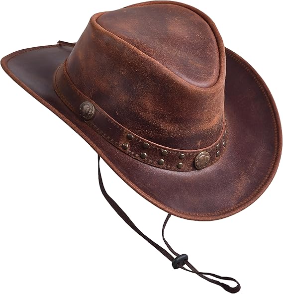 Australian X-Large Cowboy Leather Hat - From Where Finds -