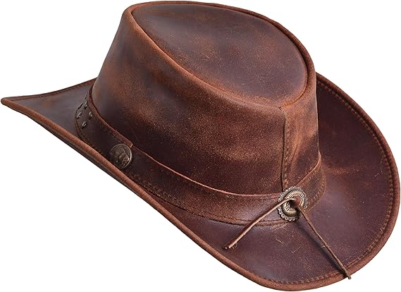 Australian X-Large Cowboy Leather Hat - From Where Finds -