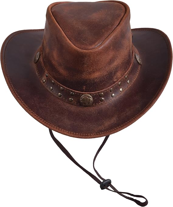 Australian X-Large Cowboy Leather Hat - From Where Finds -