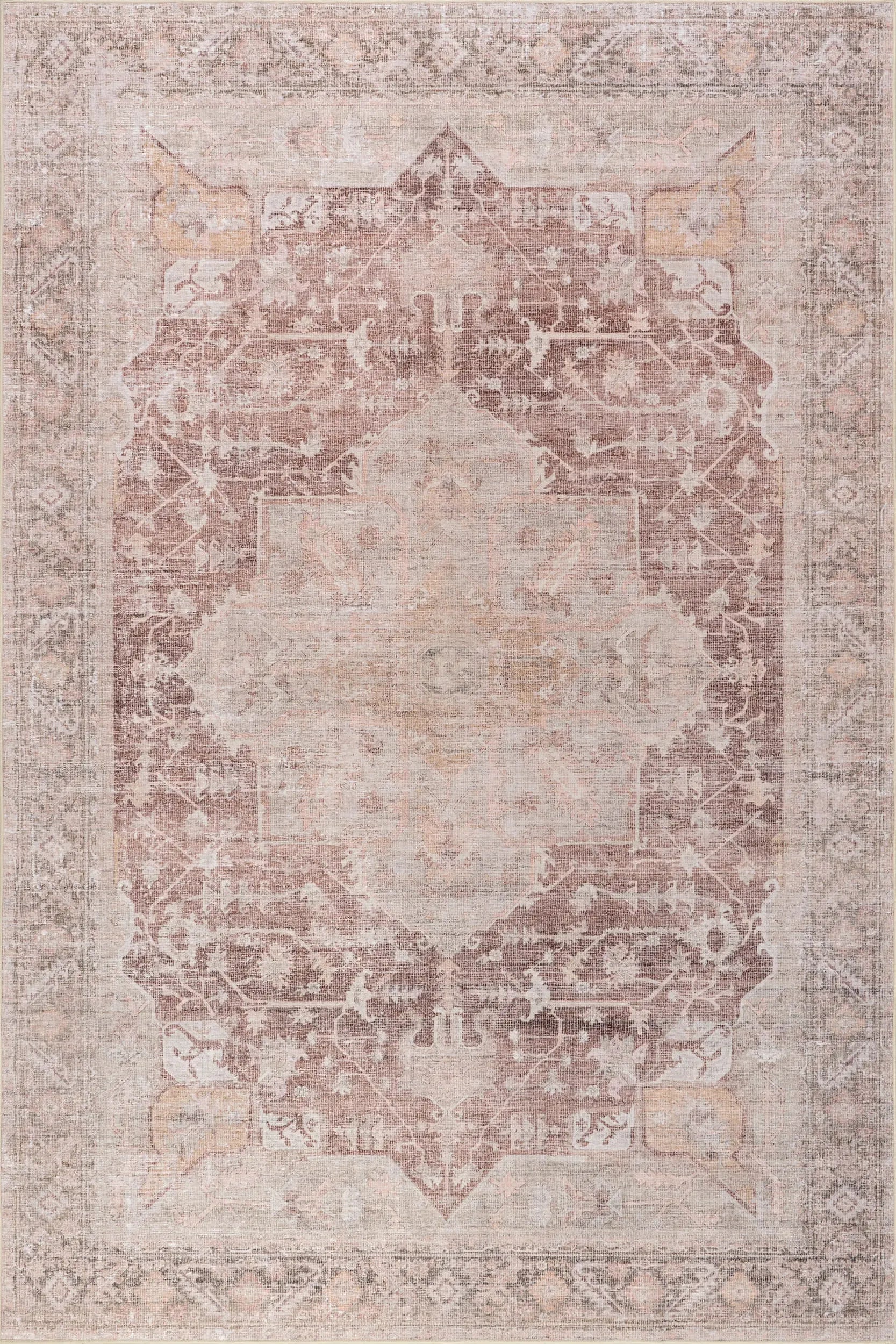 Ava Vintage Persian Spill Proof Washable Rug - From Where Finds - 