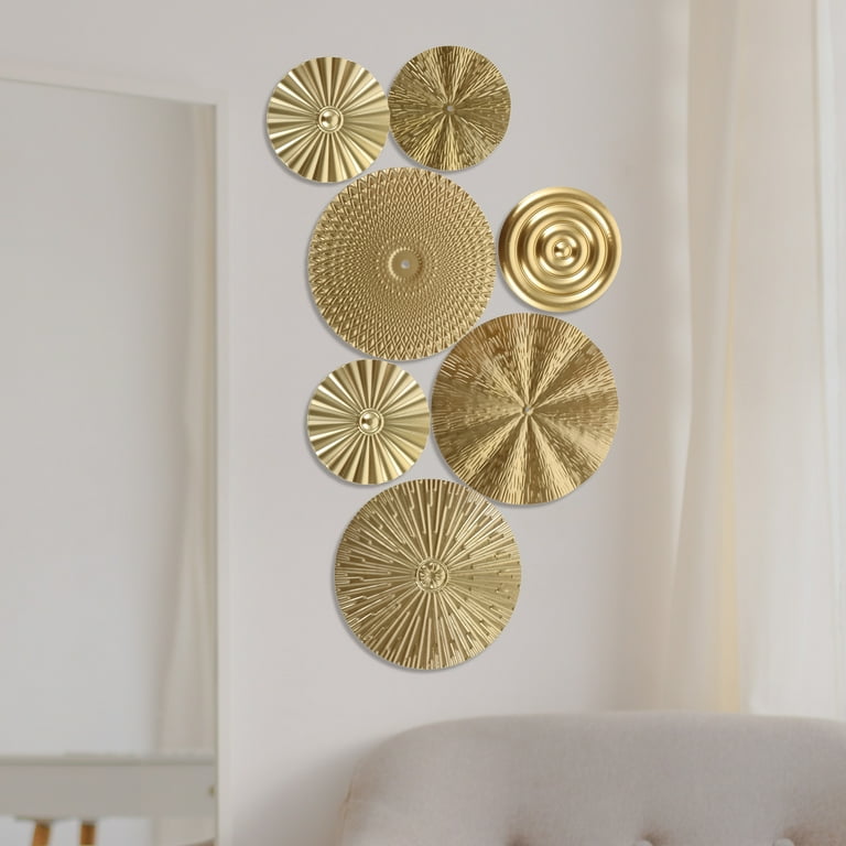 Gold Wall Hanging Home Decor Wall Decor Metal Gold Bathroom Decor Circular Wall Art Wall Decorations
