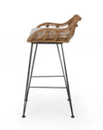 Lisa Outdoor Wicker Barstools with Cushions (Set of 2)