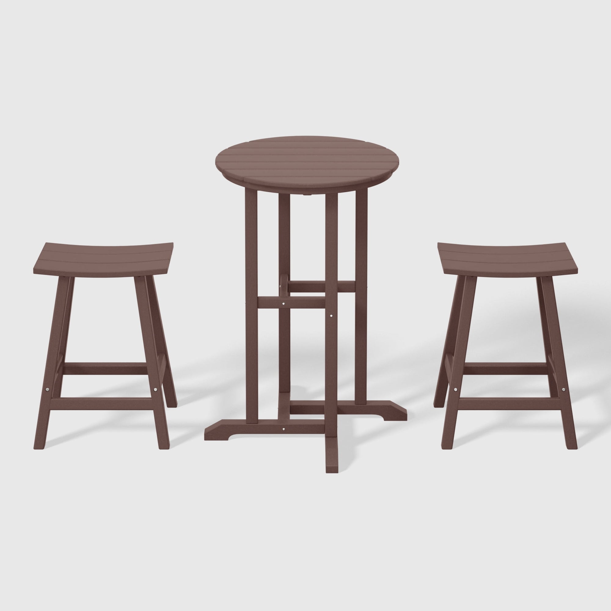 WestinTrends Outdoor Patio Counter Height Bar Stools Bistro Bar Table Set, Dark Brown