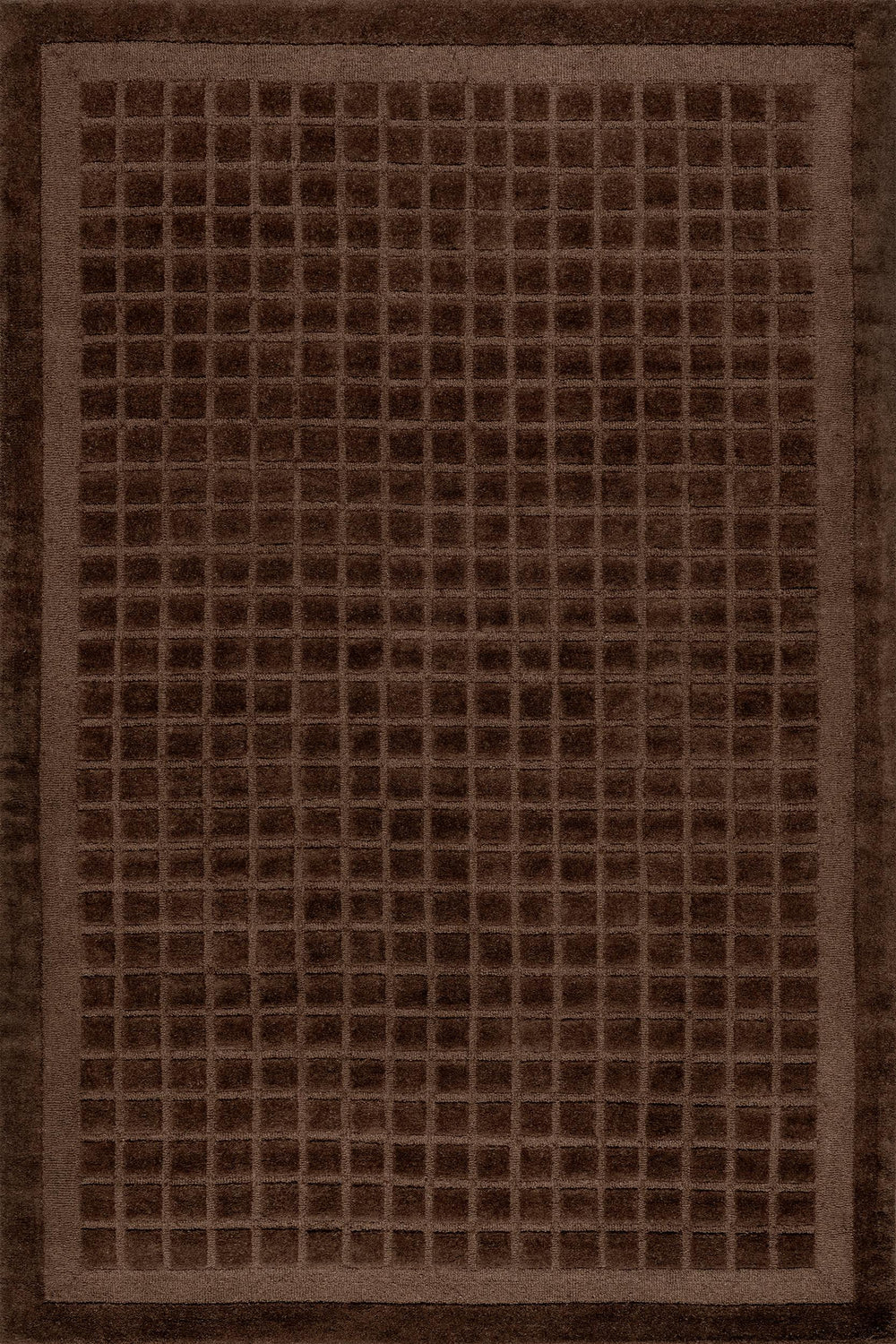 Fritz Checked Wool Rug | Brown