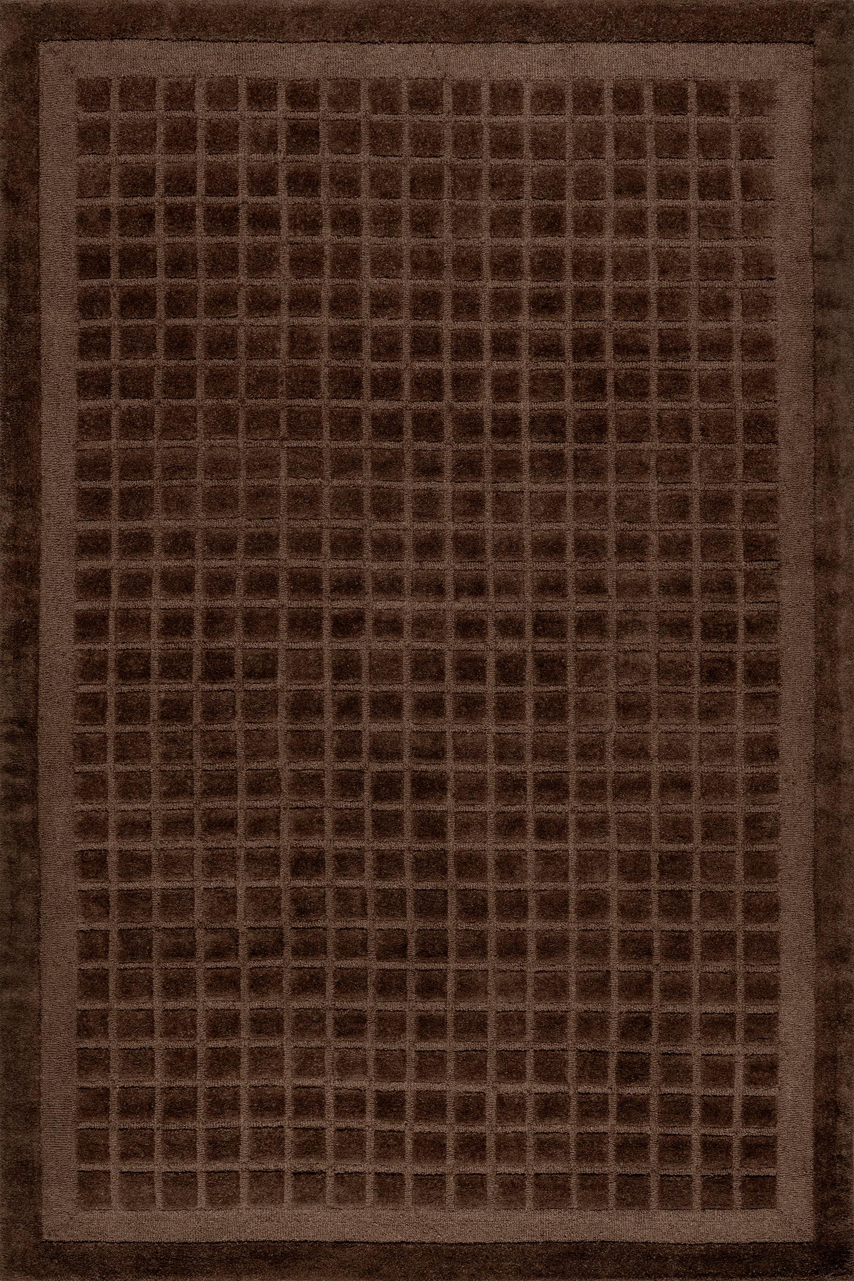 Fritz Checked Wool Rug | Brown
