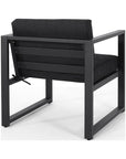 Calderon 4 Piece Outdoor Aluminum Chat Set, Dark Gray