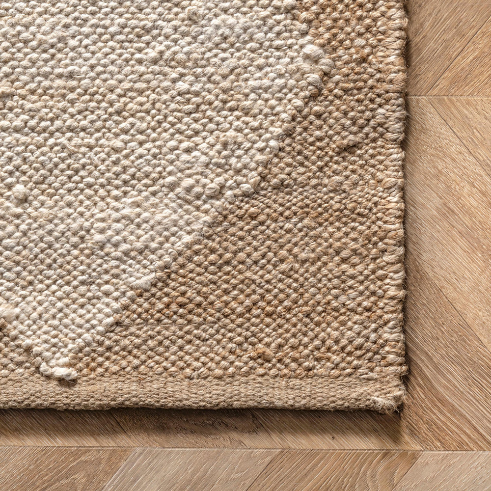 Louie Diamond Checkerboard Jute Rug | Natural