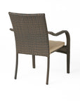 Cinque Terre Wicker Stacking Chairs, Set of 4, Multibrown/ Textured Beige