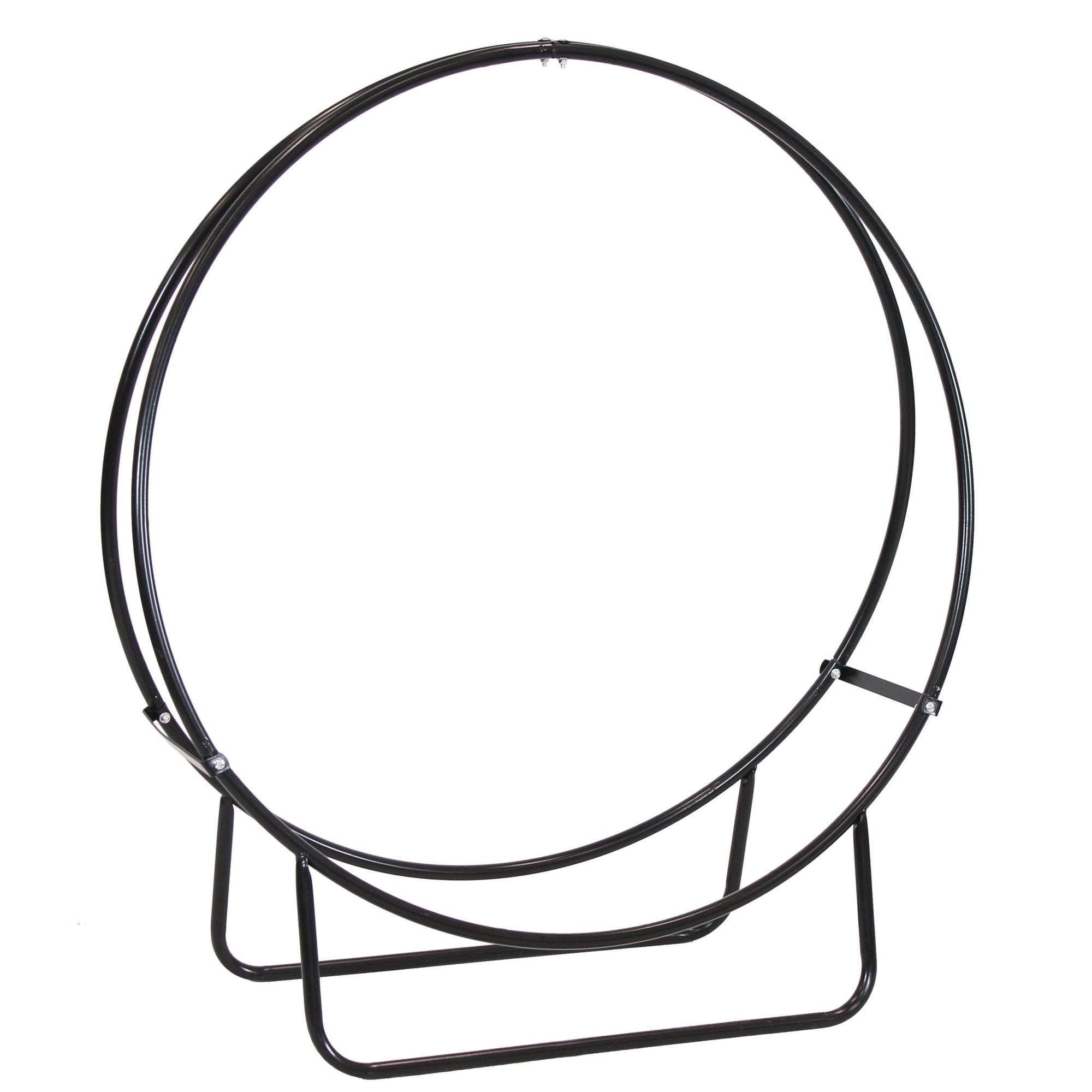 Sunnydaze Modern Tubular Steel Firewood Hoop Log Rack, Indoor Outdoor