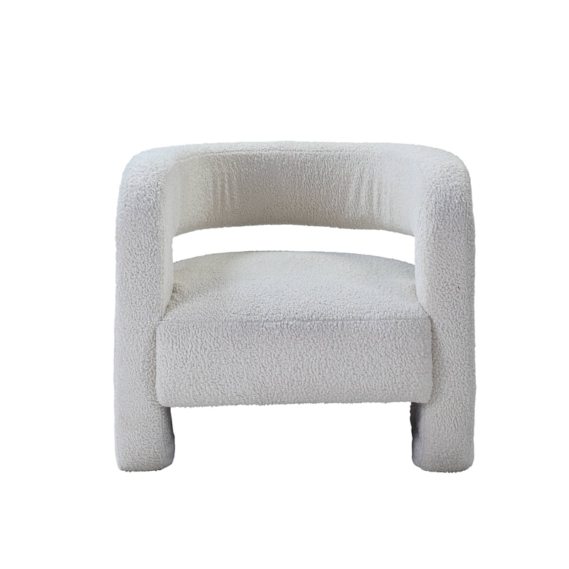 AC00233 - Accent Chair, White Teddy Sherpa - Yitua