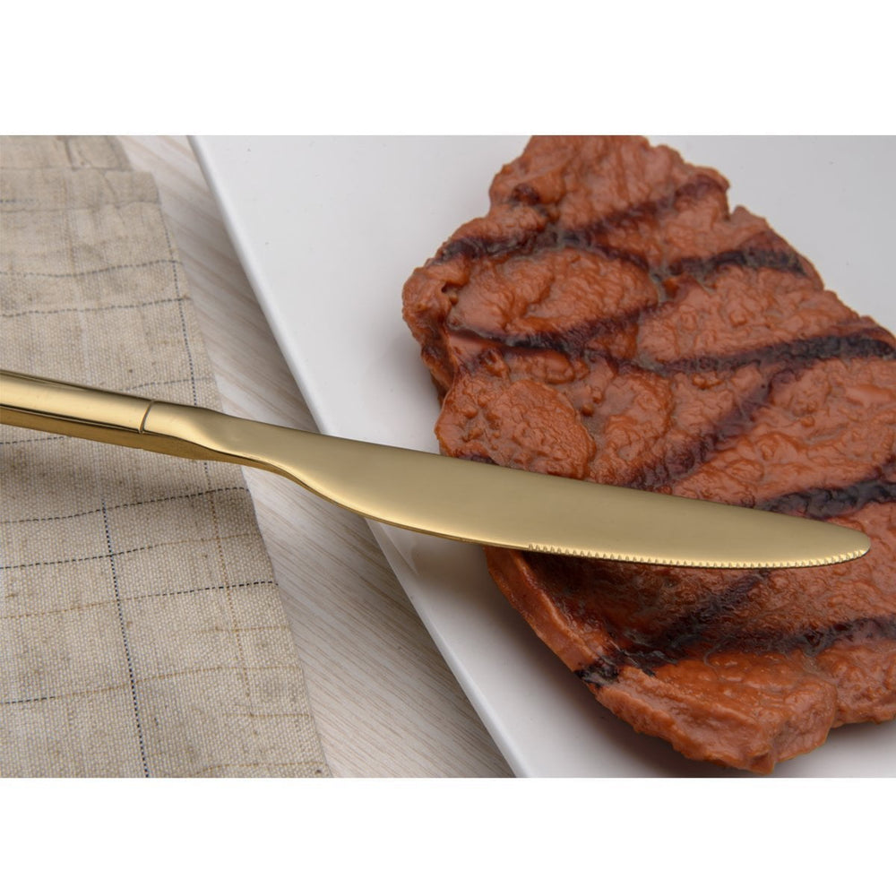 20 Pieces Gold Plated Stainless Steel Flatware Set, Sliverware Cutlery Set Service for 4, Mirror Polished